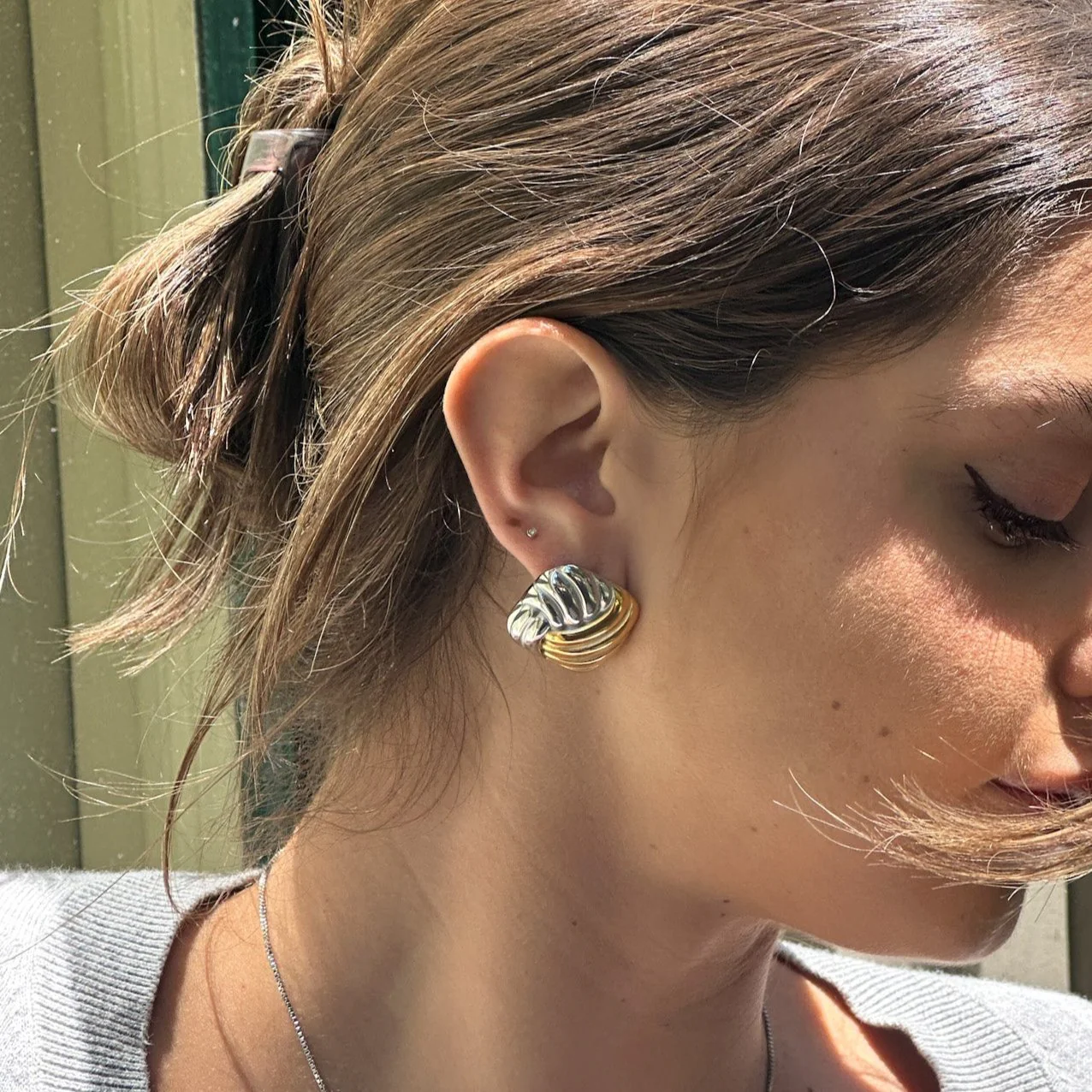 EMMELINE EARRING TWO TONED - Image 3