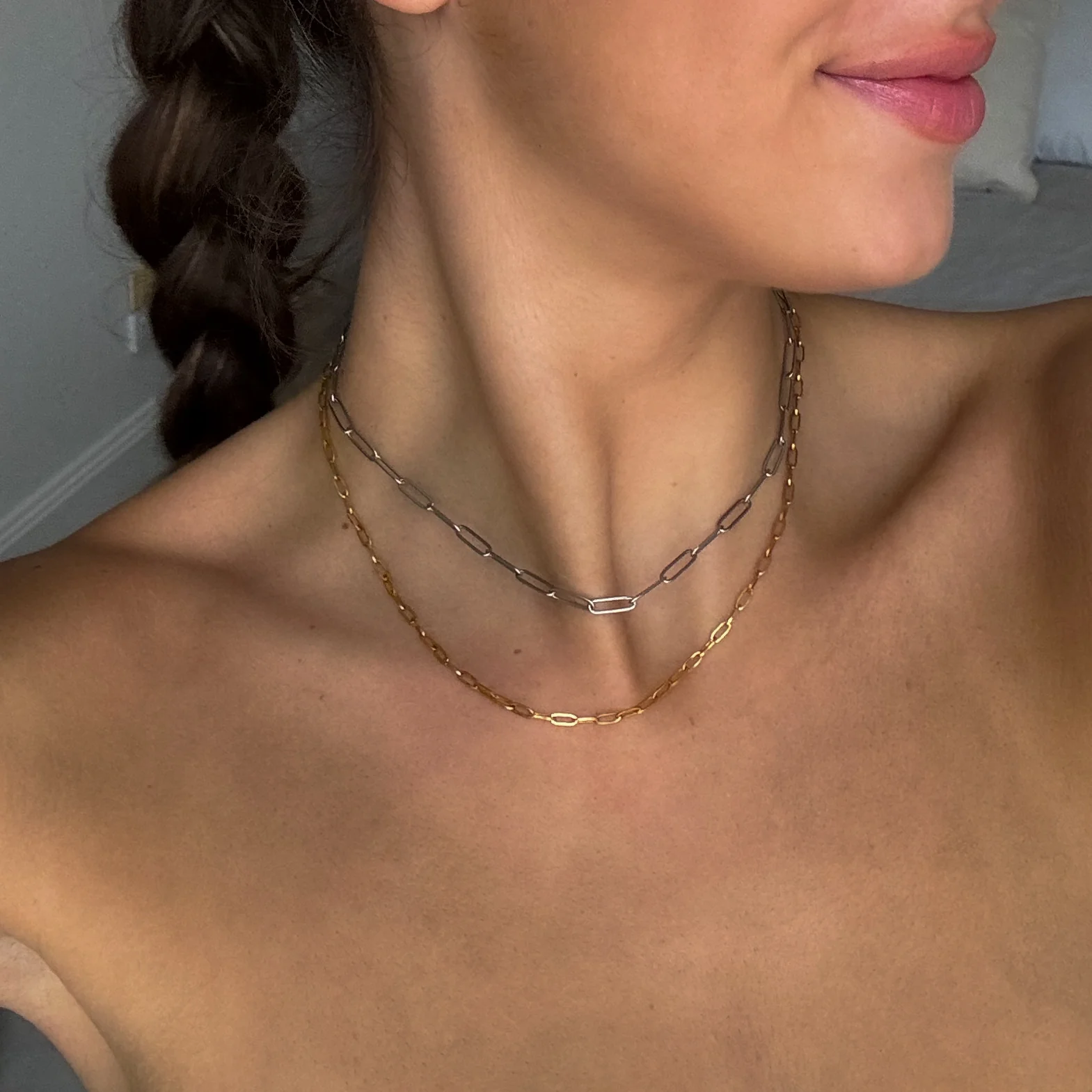 PAPERCLIP NECKLACE GOLD - Image 3