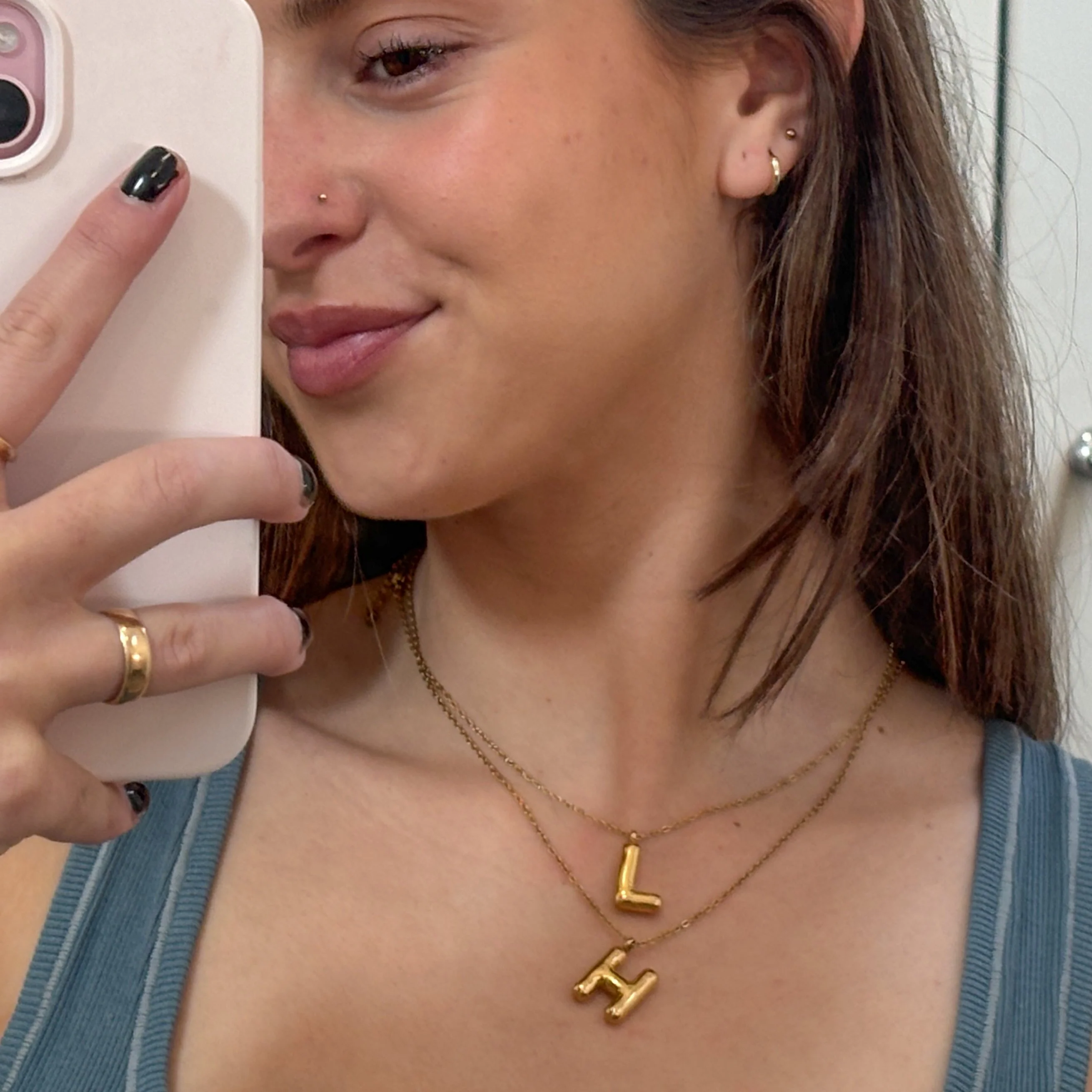 PUFFY INITIAL NECKLACE - Image 3
