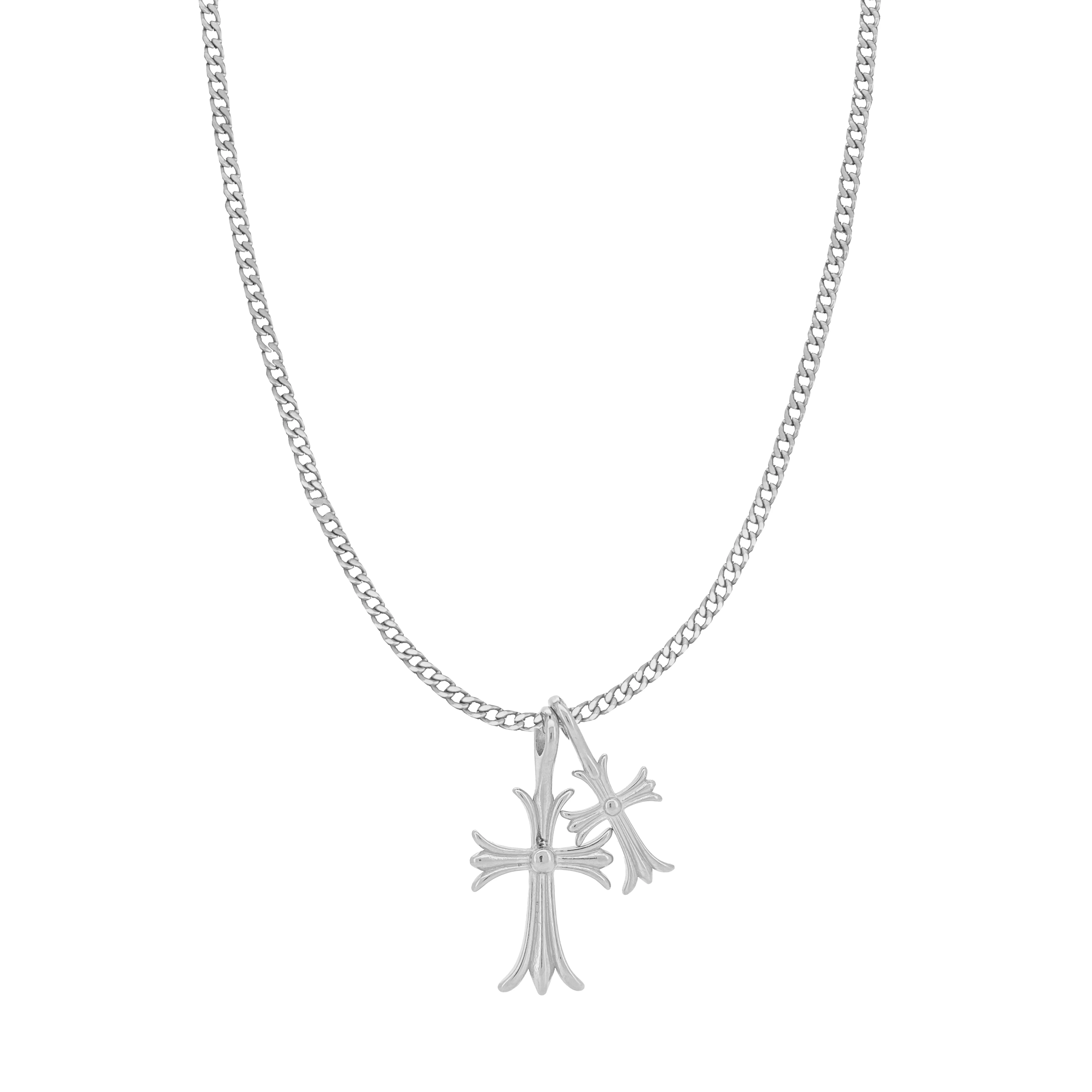 VALERIA CROSS NECKLACE SILVER - Image 5