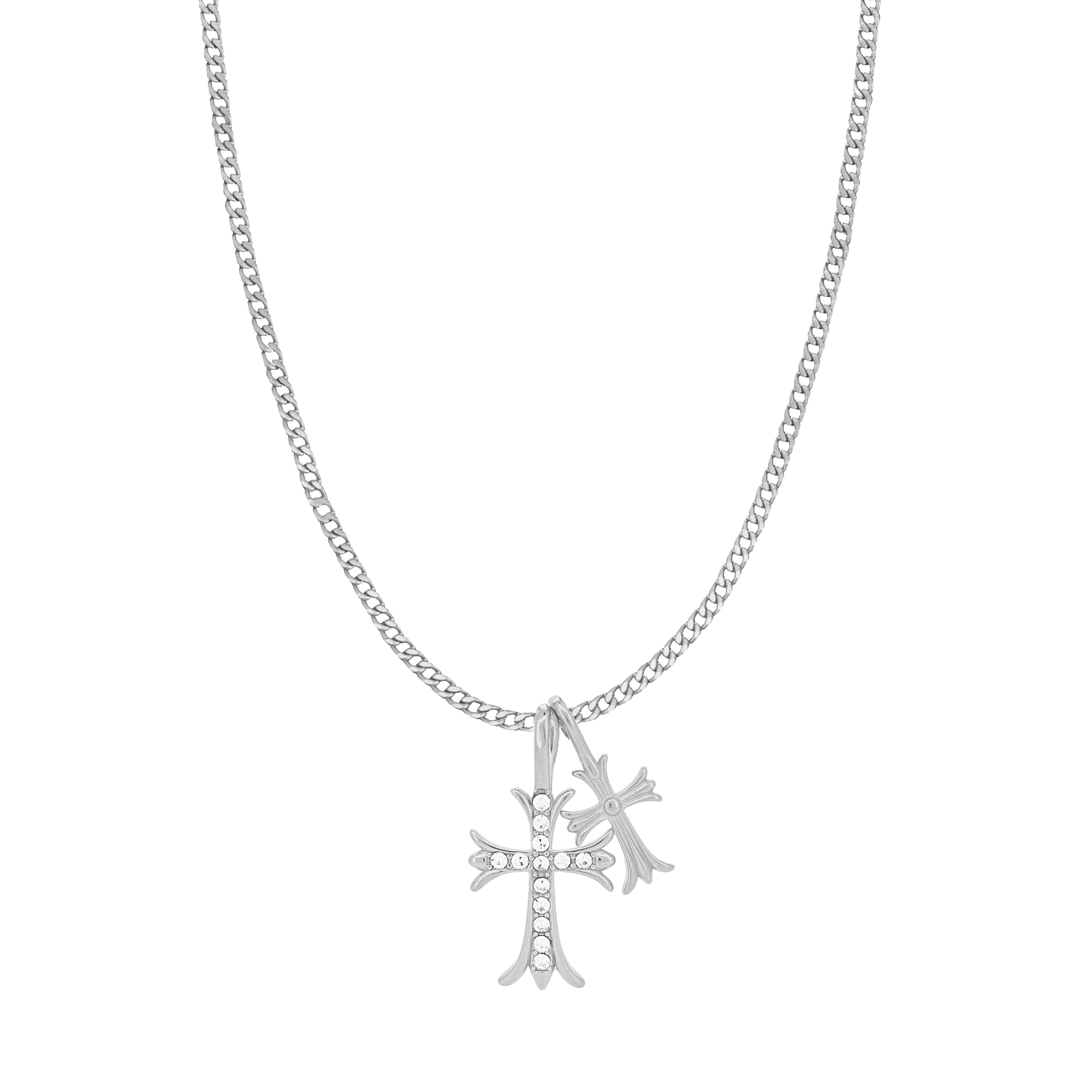 VALERIA CROSS NECKLACE SILVER - Image 6