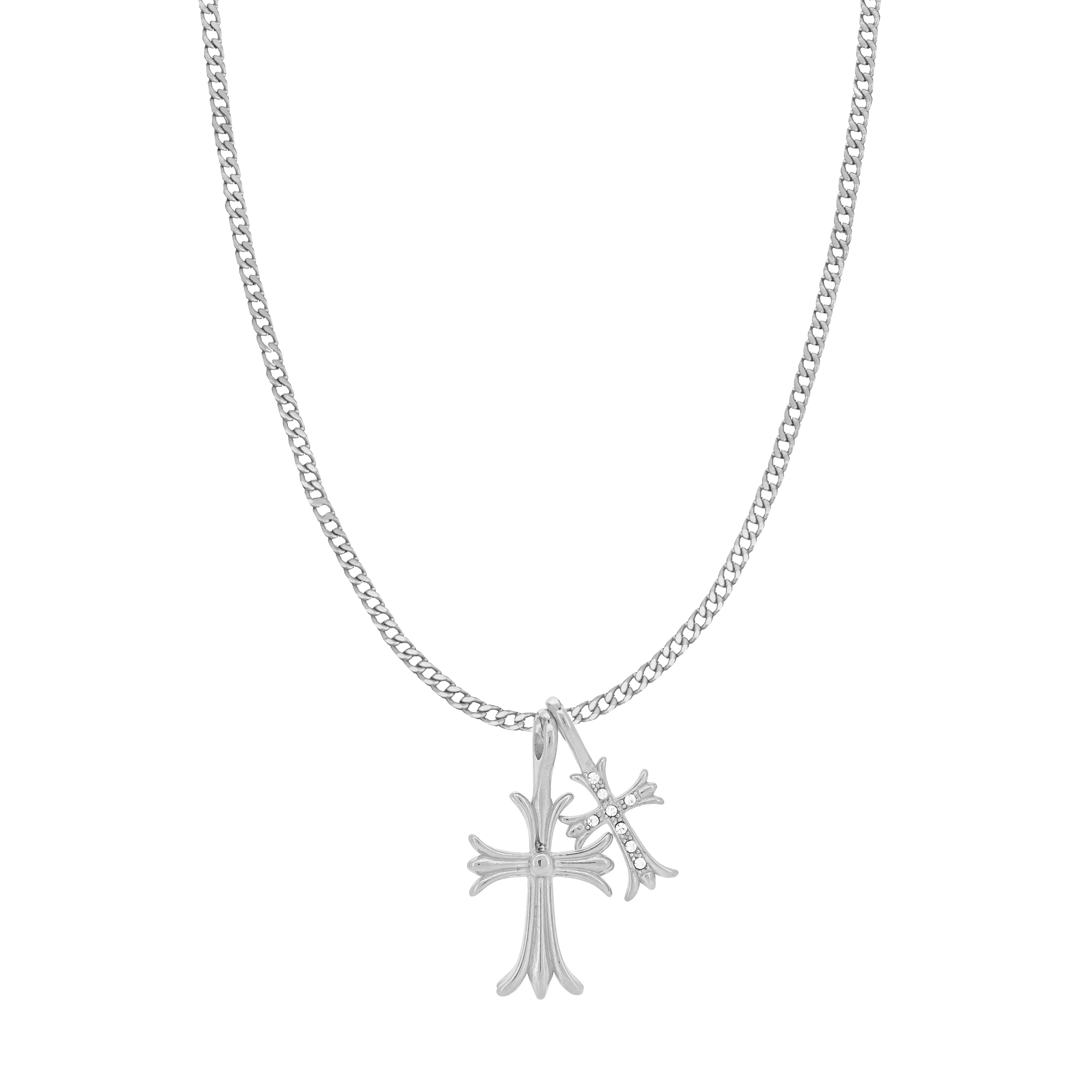 VALERIA CROSS NECKLACE SILVER - Image 7